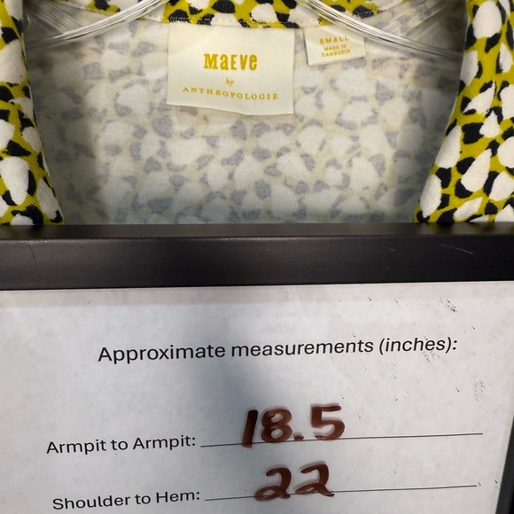 Maeve by Anthropologie Ruched Button-Front Shirt Yellow Abstract Print Small - Picture 8 of 11